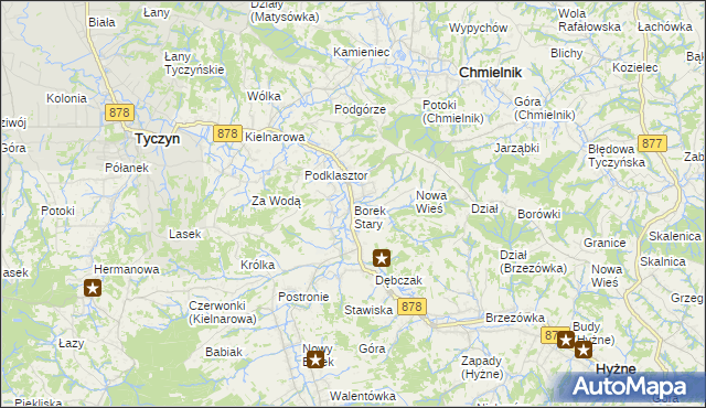 mapa Borek Stary, Borek Stary na mapie Targeo