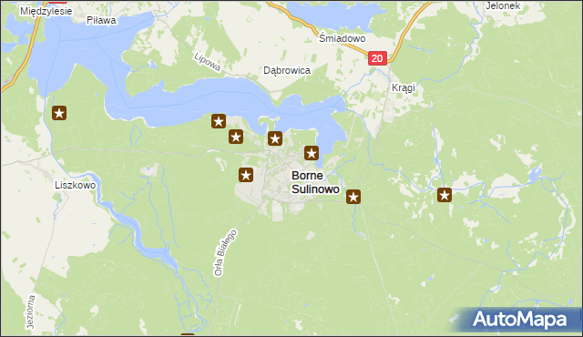 mapa Borne Sulinowo, Borne Sulinowo na mapie Targeo