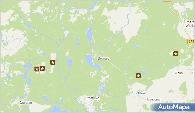 mapa Borowo gmina Kalisz Pomorski, Borowo gmina Kalisz Pomorski na mapie Targeo