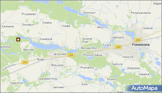 mapa Borowo-Młyn, Borowo-Młyn na mapie Targeo