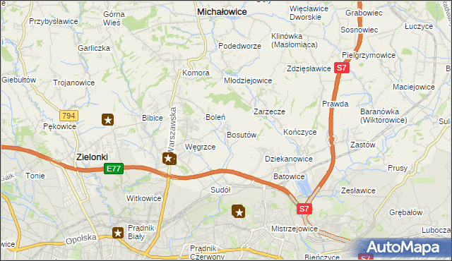 mapa Bosutów, Bosutów na mapie Targeo