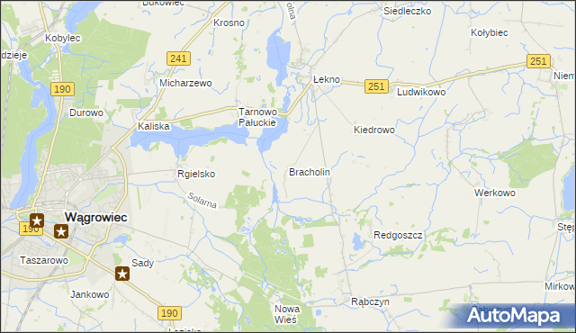 mapa Bracholin, Bracholin na mapie Targeo