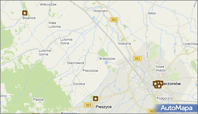 mapa Bratoszów, Bratoszów na mapie Targeo