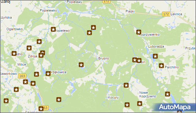 mapa Brusno, Brusno na mapie Targeo