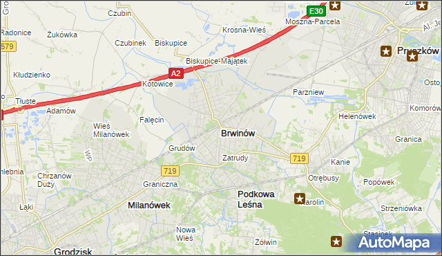 mapa Brwinów, Brwinów na mapie Targeo