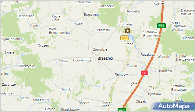 mapa Brzeźnio, Brzeźnio na mapie Targeo