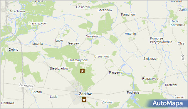 mapa Brzóstków, Brzóstków na mapie Targeo