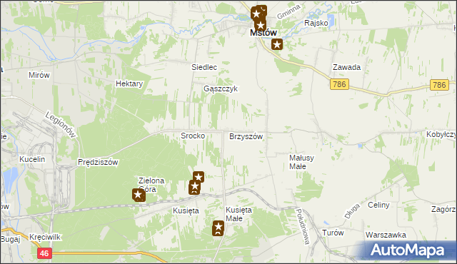 mapa Brzyszów, Brzyszów na mapie Targeo