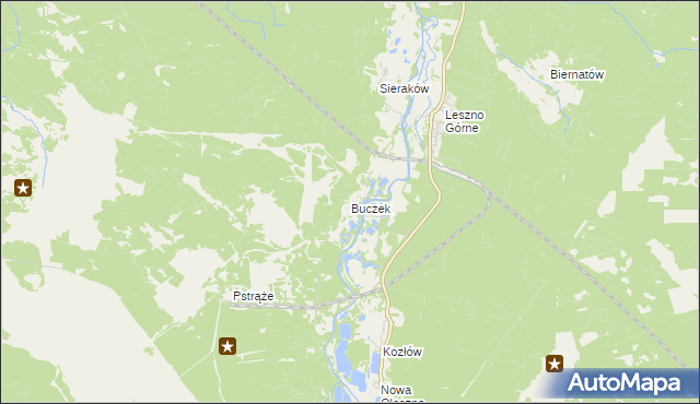 mapa Buczek gmina Szprotawa, Buczek gmina Szprotawa na mapie Targeo