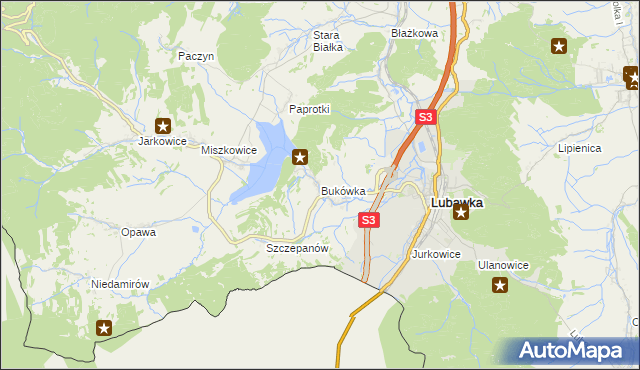 mapa Bukówka gmina Lubawka, Bukówka gmina Lubawka na mapie Targeo