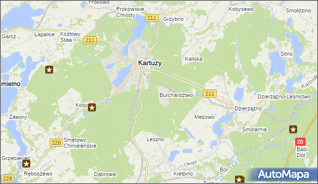 mapa Burchardztwo, Burchardztwo na mapie Targeo