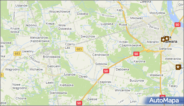 mapa Cendrowice, Cendrowice na mapie Targeo