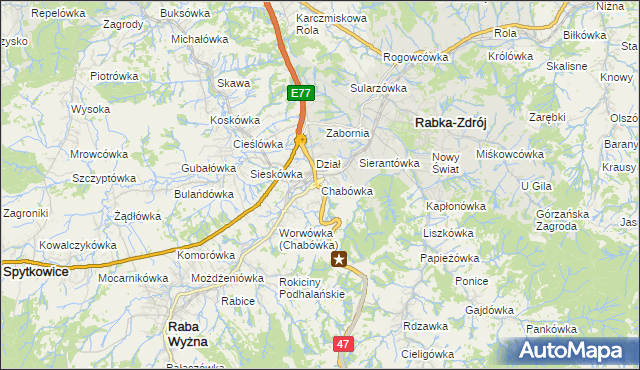 mapa Chabówka, Chabówka na mapie Targeo