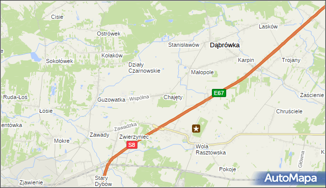 mapa Chajęty, Chajęty na mapie Targeo