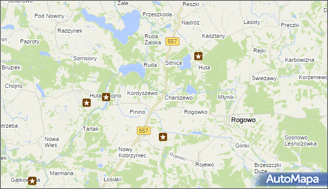 mapa Charszewo, Charszewo na mapie Targeo