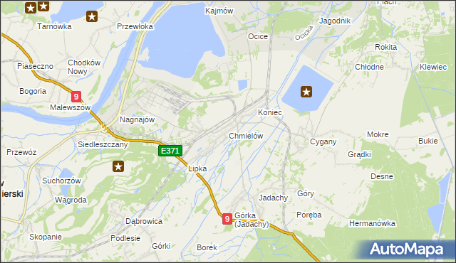 mapa Chmielów gmina Nowa Dęba, Chmielów gmina Nowa Dęba na mapie Targeo