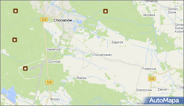 mapa Chocianowiec, Chocianowiec na mapie Targeo