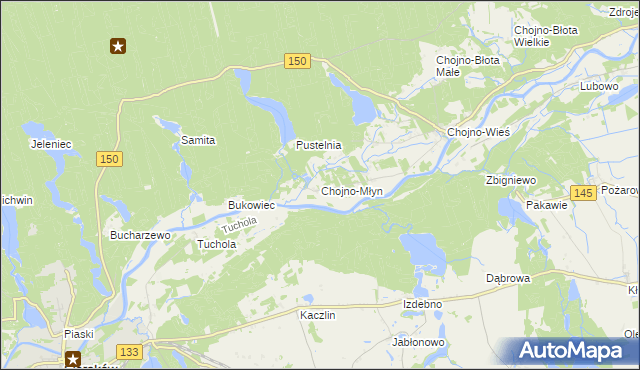 mapa Chojno-Młyn, Chojno-Młyn na mapie Targeo