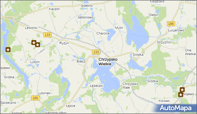 mapa Chrzypsko Wielkie, Chrzypsko Wielkie na mapie Targeo