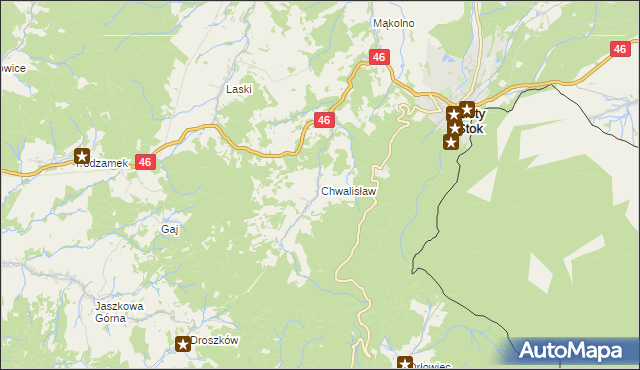 mapa Chwalisław, Chwalisław na mapie Targeo