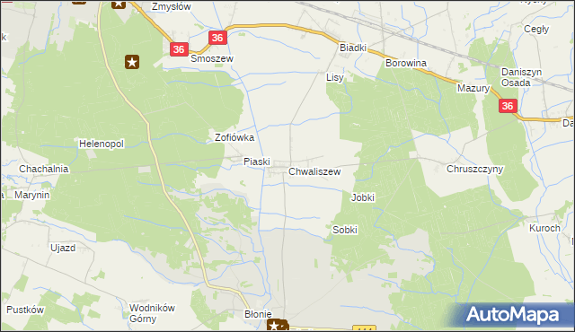 mapa Chwaliszew, Chwaliszew na mapie Targeo