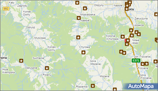 mapa Chyrowa, Chyrowa na mapie Targeo