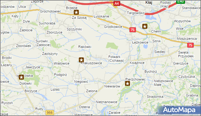 mapa Cichawa, Cichawa na mapie Targeo