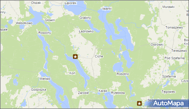 mapa Ciche gmina Zbiczno, Ciche gmina Zbiczno na mapie Targeo