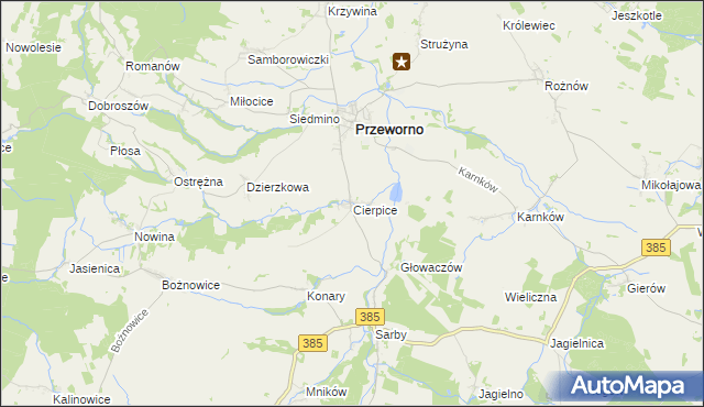 mapa Cierpice gmina Przeworno, Cierpice gmina Przeworno na mapie Targeo