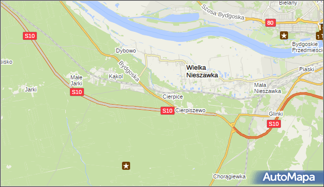 mapa Cierpice gmina Wielka Nieszawka, Cierpice gmina Wielka Nieszawka na mapie Targeo