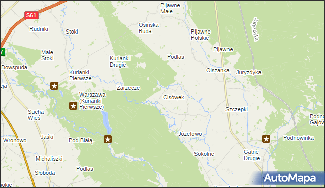 mapa Cisówek gmina Nowinka, Cisówek gmina Nowinka na mapie Targeo