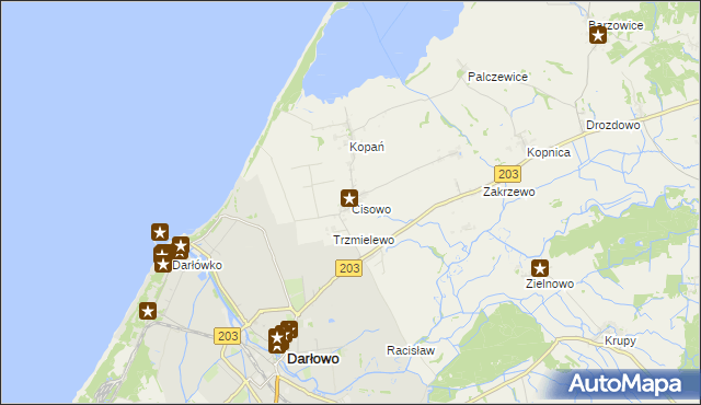 mapa Cisowo, Cisowo na mapie Targeo