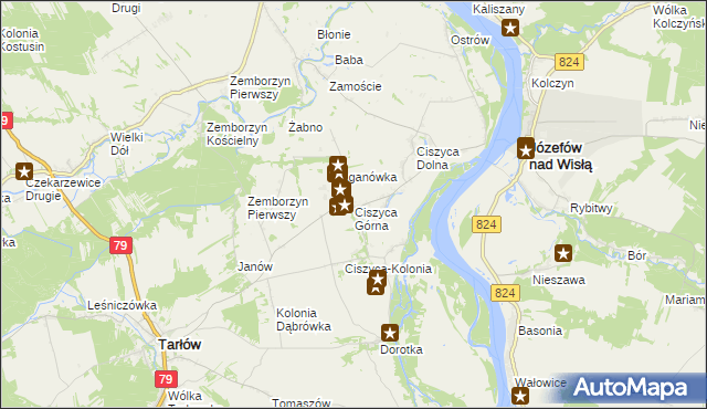 mapa Ciszyca Górna, Ciszyca Górna na mapie Targeo