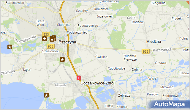 mapa Ćwiklice, Ćwiklice na mapie Targeo