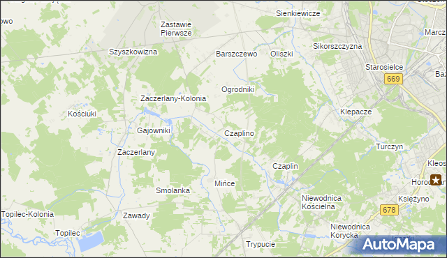 mapa Czaplino gmina Choroszcz, Czaplino gmina Choroszcz na mapie Targeo