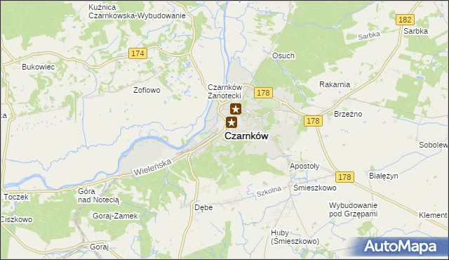 mapa Czarnków, Czarnków na mapie Targeo