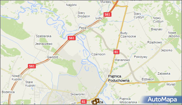 mapa Czarnocin gmina Piątnica, Czarnocin gmina Piątnica na mapie Targeo