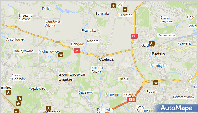 mapa Czeladź, Czeladź na mapie Targeo