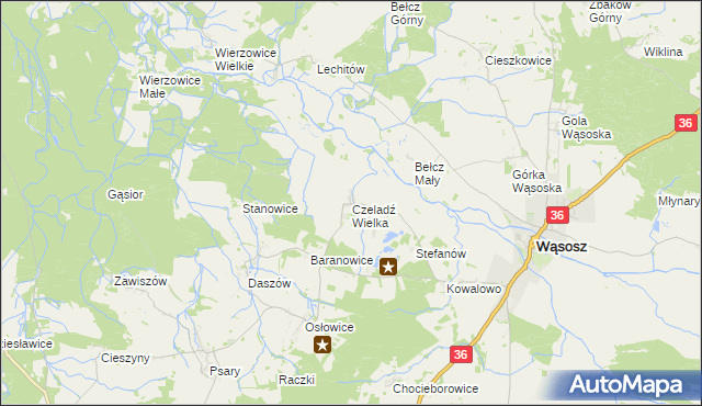 mapa Czeladź Wielka, Czeladź Wielka na mapie Targeo