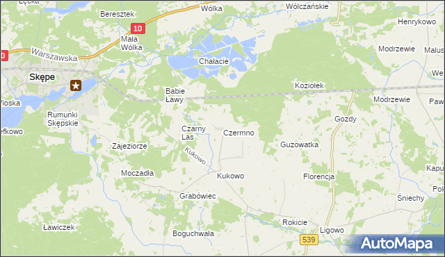 mapa Czermno gmina Skępe, Czermno gmina Skępe na mapie Targeo