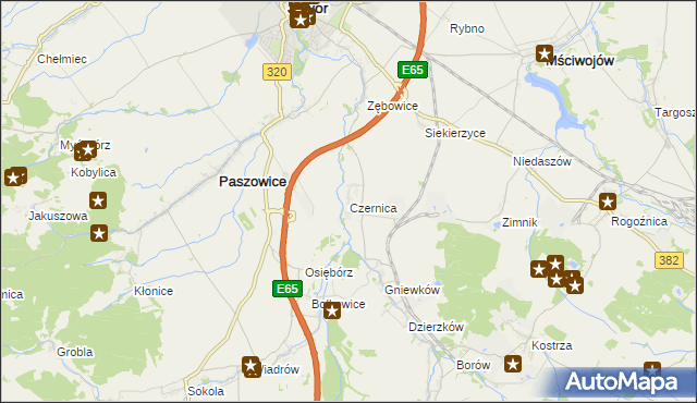 mapa Czernica gmina Dobromierz, Czernica gmina Dobromierz na mapie Targeo