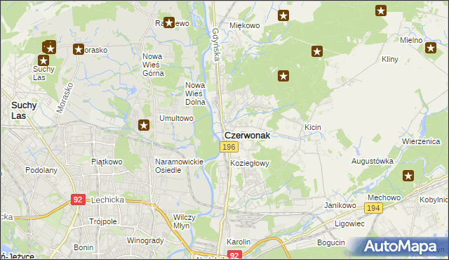 mapa Czerwonak, Czerwonak na mapie Targeo