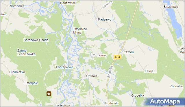 mapa Czmoniec, Czmoniec na mapie Targeo