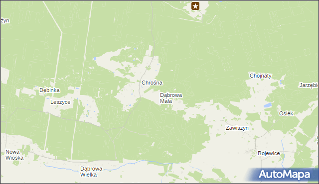 mapa Dąbrowa Mała, Dąbrowa Mała na mapie Targeo