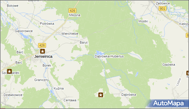 mapa Dąbrówka-Hubertus, Dąbrówka-Hubertus na mapie Targeo
