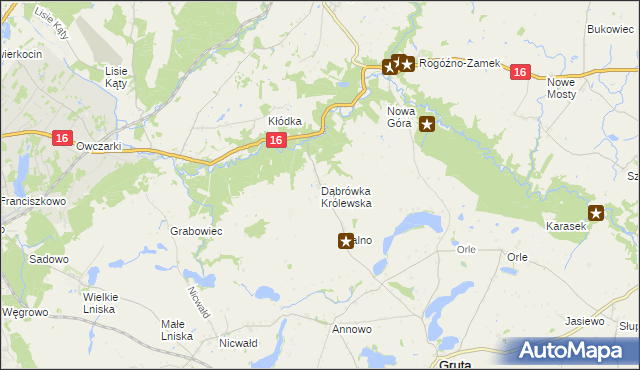 mapa Dąbrówka Królewska, Dąbrówka Królewska na mapie Targeo
