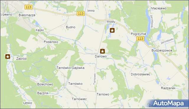 mapa Danowo gmina Goleniów, Danowo gmina Goleniów na mapie Targeo