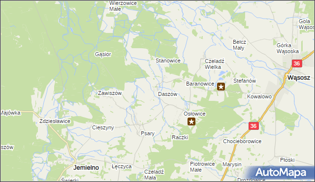 mapa Daszów, Daszów na mapie Targeo