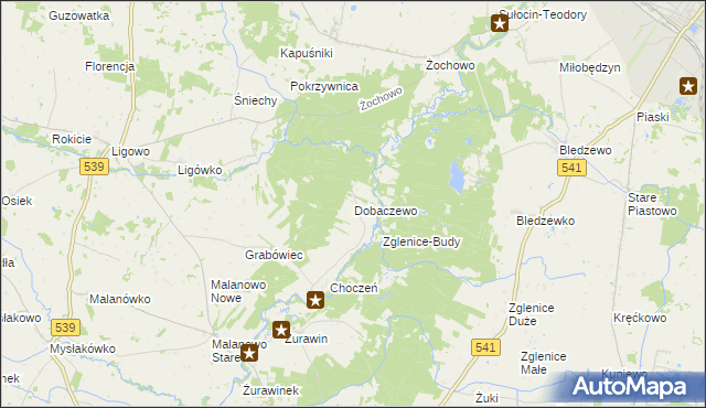 mapa Dobaczewo, Dobaczewo na mapie Targeo