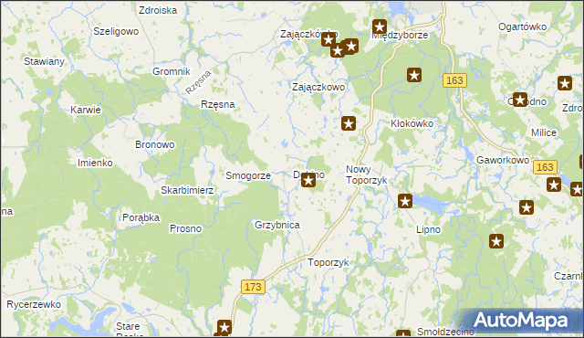 mapa Dobino gmina Połczyn-Zdrój, Dobino gmina Połczyn-Zdrój na mapie Targeo